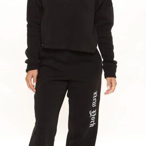 NWT Fashion Nova | Black NY Jogger Set
